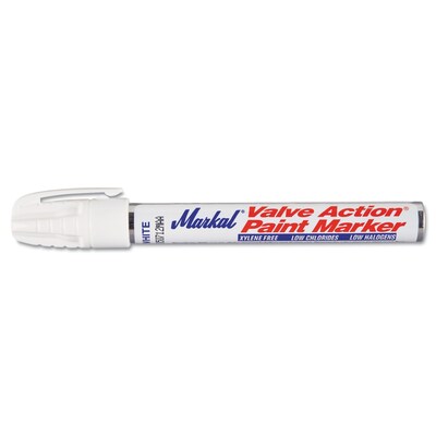 Markal Valve Action Paint Marker, Bullet Tip, White (6800)