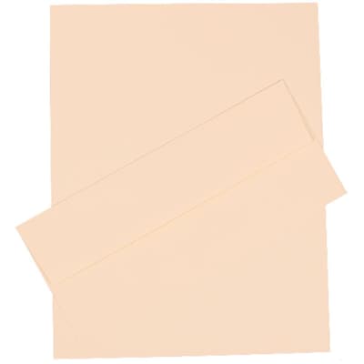 JAM Paper® #10 Business Stationery Set, 4.125 x 9.5, Strathmore Natural White Linen, 100/Pack (30302