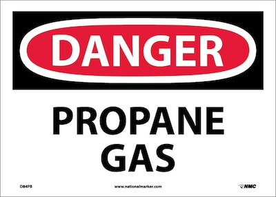 Danger Labels; Propane Gas, 10X14, Adhesive Vinyl