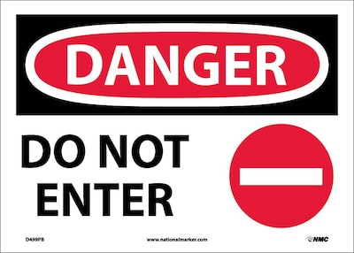Danger Labels; Do Not Enter, Graphic, 10X14, Adhesive Vinyl