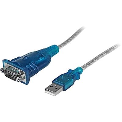 Startech 1' USB to RS232 Serial Adapter Cable; Black | Quill.com
