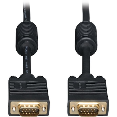 Tripp Lite 20' SVGA/VGA M/M Monitor Gold Cable With HD15 RGB Coax; Black