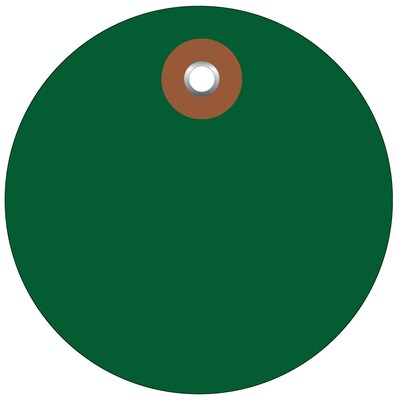 BOX 3 Plastic Circle Tags, Green