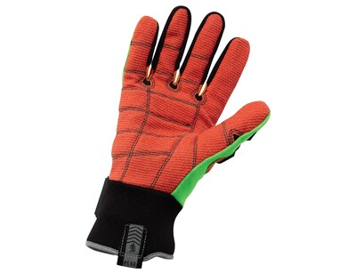 Ergodyne® ProFlex® Kevlar® Cut Puncture and Dorsal Impact-Reducing Gloves, Lime/Orange, Small, Pair