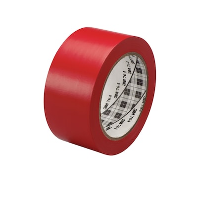 3M 764 General Purpose Solid Vinyl Safety Tape, 1 x 36 yds., Red, 6/Pack (T965764R6PK)