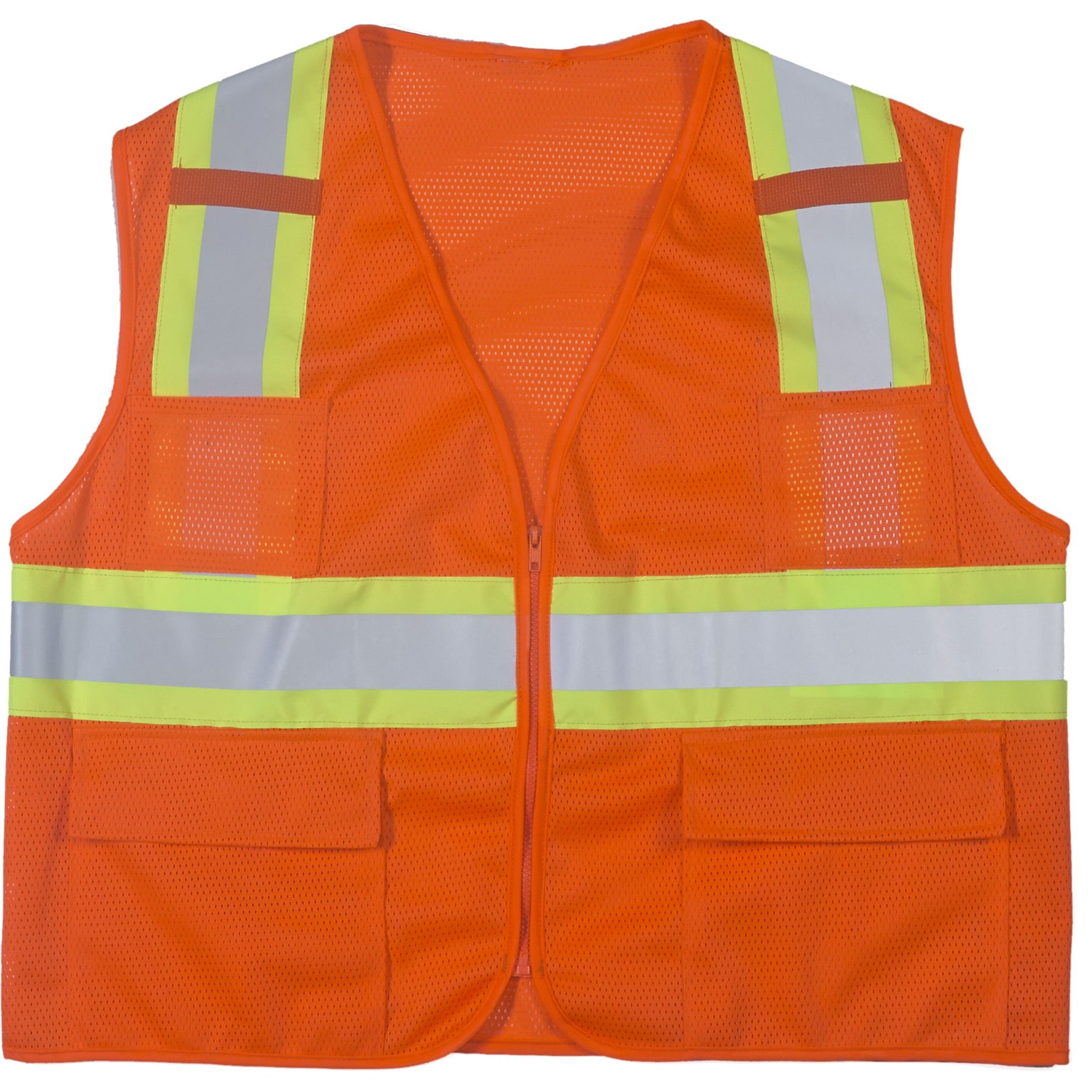 Mutual Industries MiViz High Visibility Sleeveless Safety Vest, ANSI Class R2, Orange, 3XL (16368-1-6)