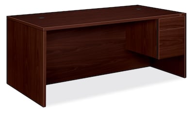 HON 10500 Series 72"W Right Pedestal Desk, Mahogany (H10585RNN)