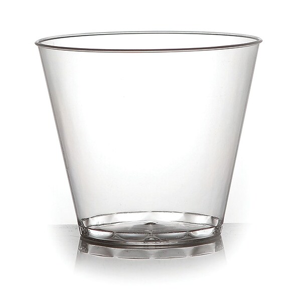 Clear Hard Plastic Cups / Tumblers [9 oz. Squat] Small Disposable Party  Cocktail Glasses