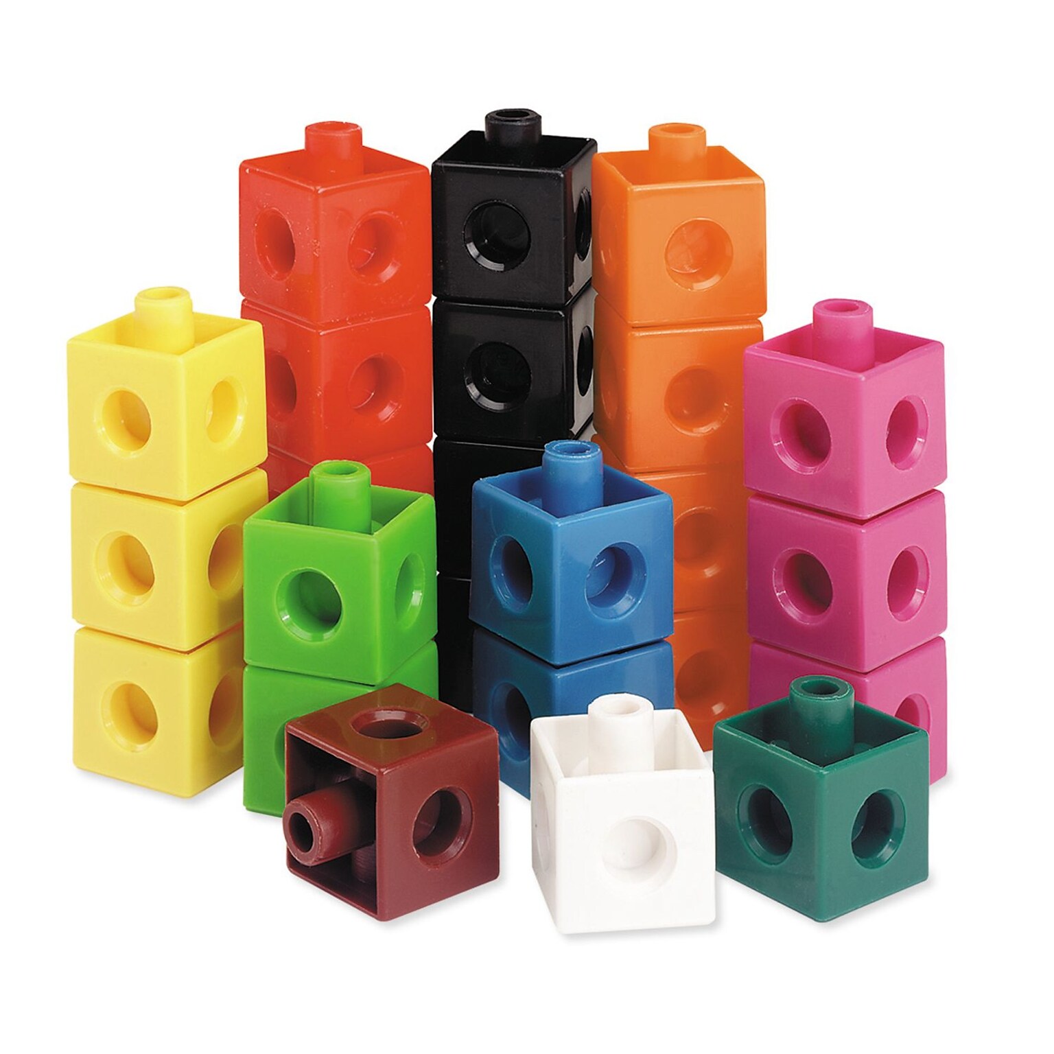 Learning Resources Plastic Assorted 10-Color 3/4 Snap Cubes, 100/St