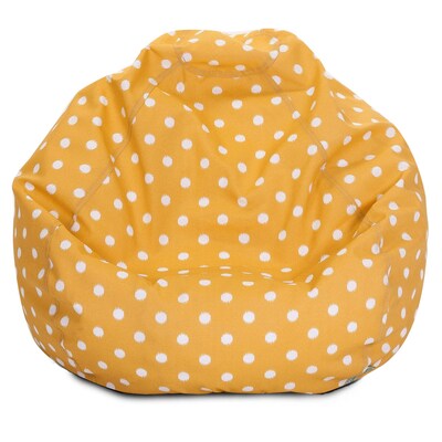 Majestic Home Goods Indoor/Outdoor Ikat Dot Polyester Small Classic Bean Bag Chair, Citrus