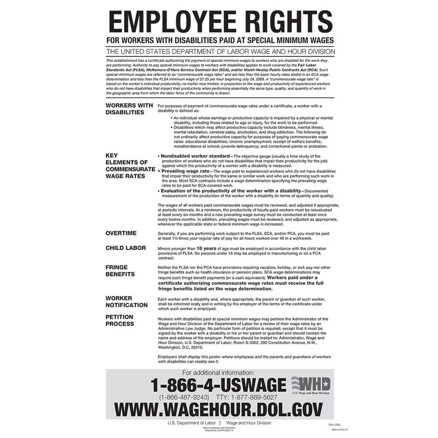 ComplyRight Federal Notice to Workers With Disabilities English Poster (E1178)