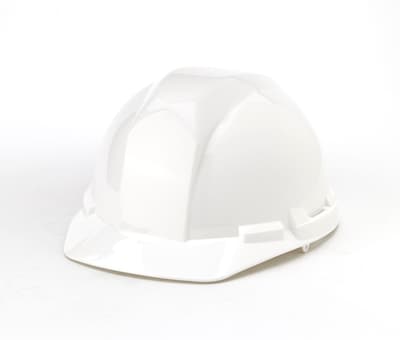 Mutual Industries Type II ANSI Class E 6-Point Ratchet Suspension Short Brim Hard Hat, White (50215-