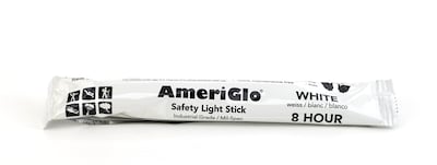 Cyalume® 8 Hour Safety Light Stick, 6", White, 10/Box