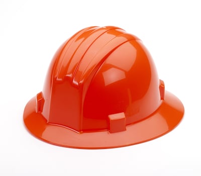 Mutual Industries Ratchet Suspension Full Brim Hard Hat, Orange (50210-45)