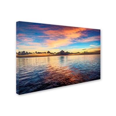 Trademark David Ayash "Caribbean Sunset" Gallery-Wrapped Canvas Art, 22" x 32"