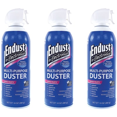 Endust Multi-Purpose Air Duster Kit w/ Bitterant, 10 oz., 3/Pack (NOZ11384KIT)