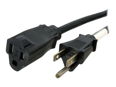StarTech® 15' NEMA 5-15R to NEMA 5-15P Power Extension Cord; Black