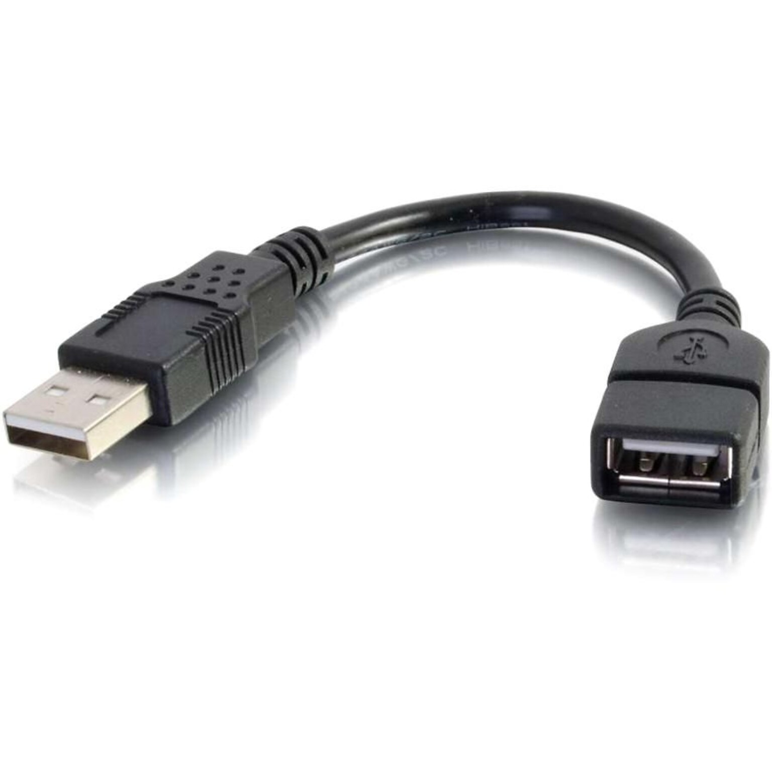 C2G 6 inch USB 2.0 A Male to A Female Extension Cable