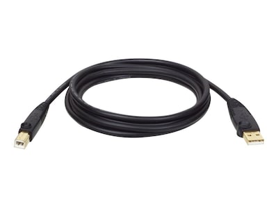 Tripp Lite U022 10 USB A Male to USB B Male Hi-Speed Data Transfer Cable; Black