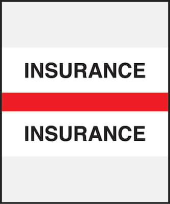 Medical Arts Press® Standard Preprinted Chart Divider Tabs; Insurance, Red