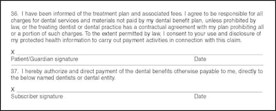 Medical Arts Press 2003 Dental Insurance Signature Label, HIPPAA Compliant (20158)