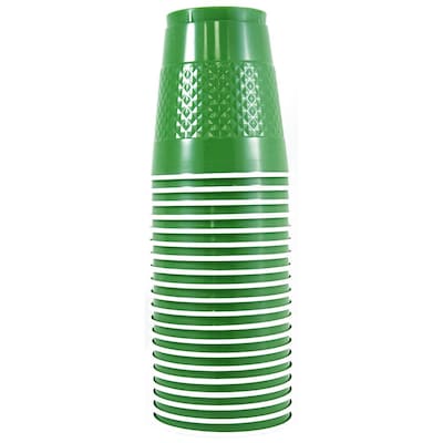 Jam Paper Plastic Cups - 12 oz - Green - 20/Pack