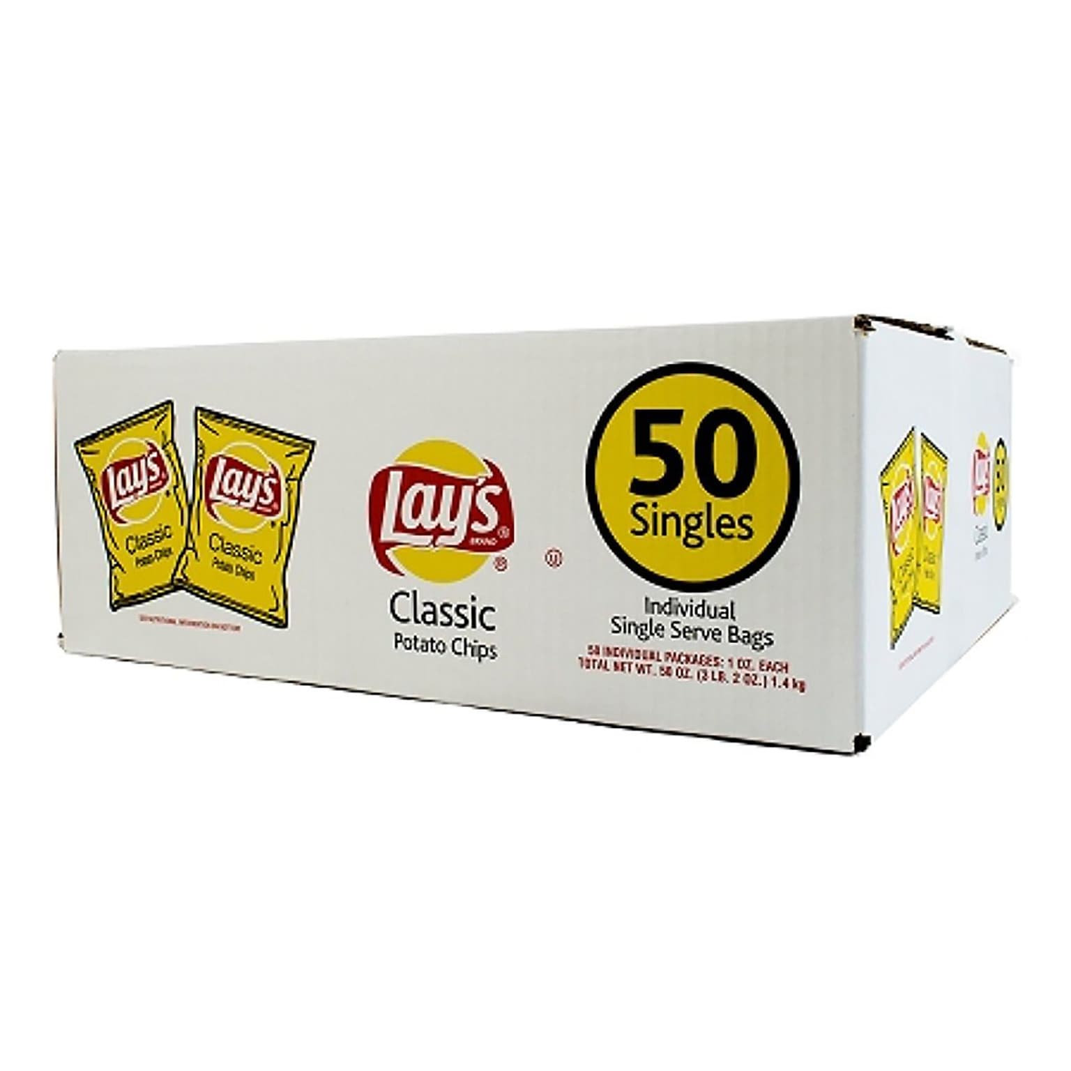 Lay's Classic Potato Chips, 1 oz., 50 Bags/Pack (220-00480) | Quill.com