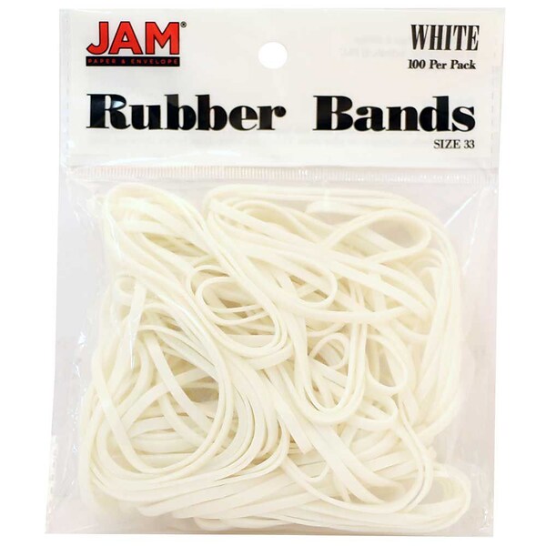 JAM Paper Colored Rubber Bands #64 100/Pack (33364RBWH)