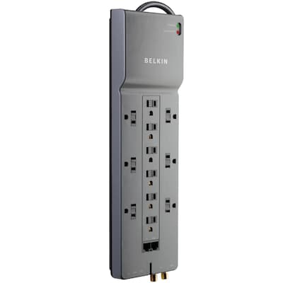 Belkin Home/office Surge Protector (12-outlet; 1-in/2-out Telephone/modem Protection; Rj45 & Coaxial
