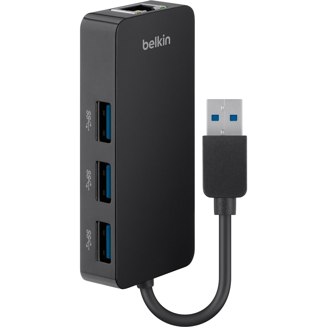 Belkin ™ USB 3.0 Hub with Gigabit Ethernet Adapter, Black (B2B128TT) |  Quill.com