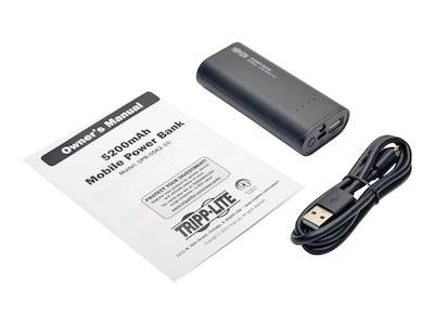 Tripp Lite 5200 mAh Mobile Power Bank USB Battery Charger with LED  Flashlight; Black (UPB-05K2-1U) | Quill.com
