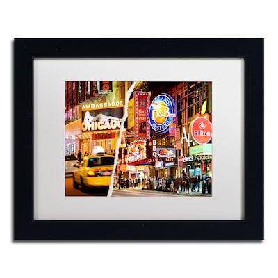 Trademark Fine Art Times Square Colours by Philippe Hugonnard 11 x 14 White Matted Black Frame