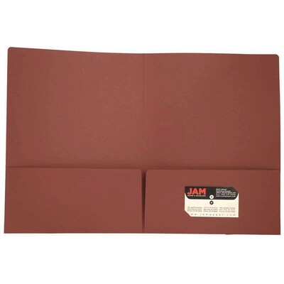 JAM Paper® Premium Matte Colored Cardstock Two-Pocket Presentation Folders, Burgundy, 6/Pack (166628527B)