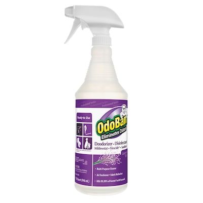 OdoBan® Professional Series Deodorizer Disinfectant, Lavender Scent, 32oz Spray Bottle, 12/Carton