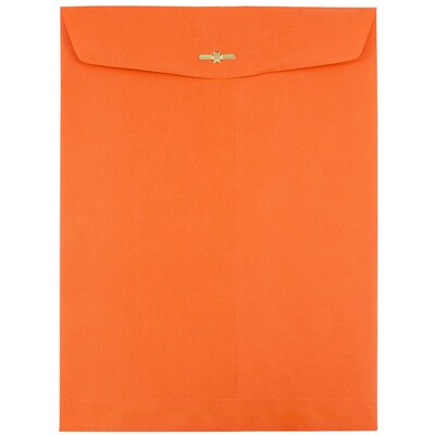 JAM Paper Open End Clasp Catalog Envelope, 9" x 12", Orange, 100/Box (92938)
