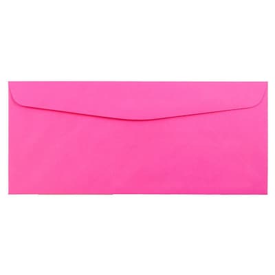 JAM Paper #10 Business Window Envelope, 4 1/8 x 9 1/2, Ultra Fuchsia Pink, 50/Pack (5156479I)