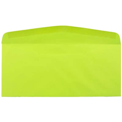 JAM Paper #10 Business Window Envelope, 4 1/8" x 9 1/2", Ultra Lime Green, 500/Pack (5156480H)