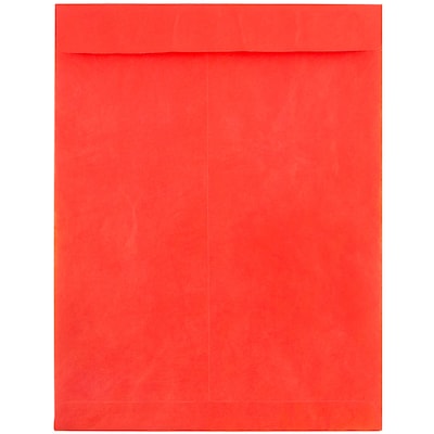 JAM Paper Tyvek Open End Open End #13 Catalog Envelope, 10 x 13, Red, 10/Pack (V021383B)