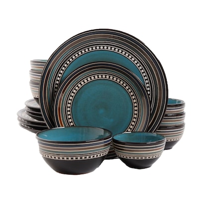 Gibson 11" x 8.25" x 6" Stoneware Dinner Plates; Blue 92590.16 | Quill.com