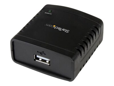 StarTech.com® PM1115U2 Black Ethernet to USB 2.0 Network LPR Print Server for Mac/PC