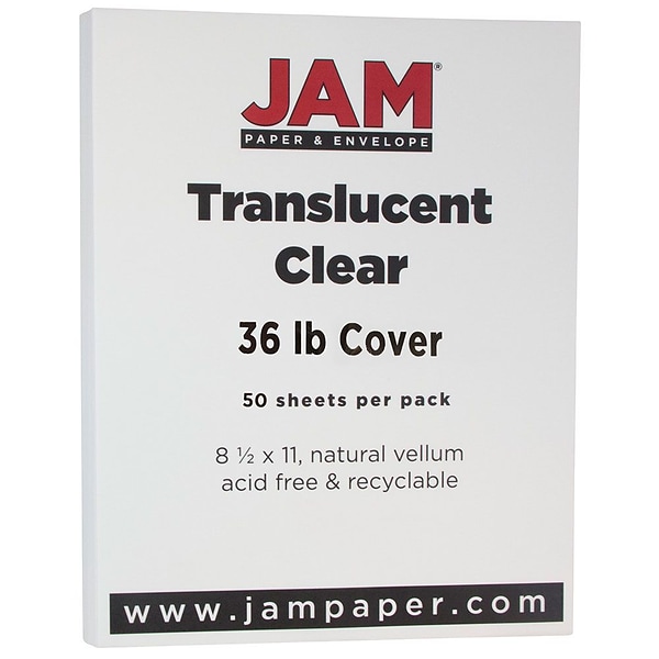JAM Paper Glossy White 8.5 x 11 Cardstock, 50 Sheets