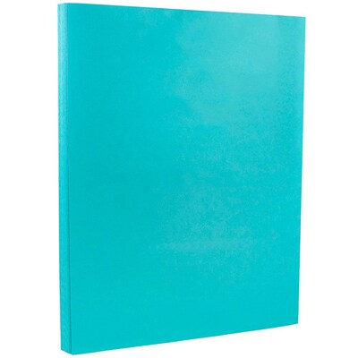 JAM Paper® Bright Color Cardstock, 8.5 x 11, 65lb Sea Blue Recycled, 250/ream (102677B)