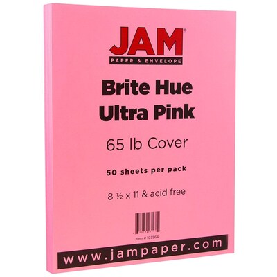 JAM Paper Legal 65lb Colored Cardstock 8.5 x 14 Coverstock Ultra Fuchsia  Pink 16730928