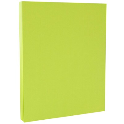 JAM Paper® Bright Color Cardstock, 8.5 x 11, 65lb Ultra Lime Green, 50/pack (104067)