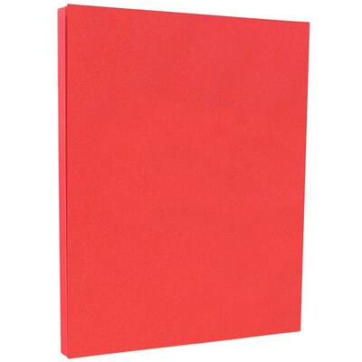 JAM Paper Smooth Colored 8.5 x 11 Copy Paper, 24 lbs., Red Recycled, 100 Sheets/Pack (151023)
