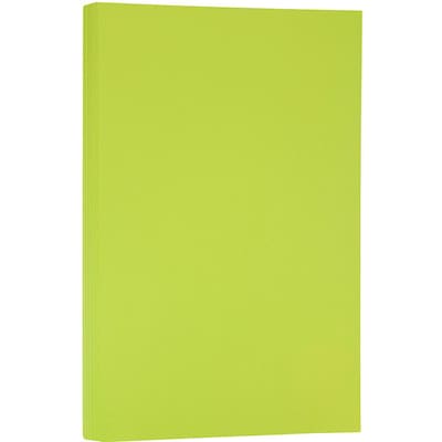 JAM Paper Smooth Colored 8.5 x 14  Copy Paper, 24 lbs., Ultra Lime Green, 100 Sheets/Pack (151048)
