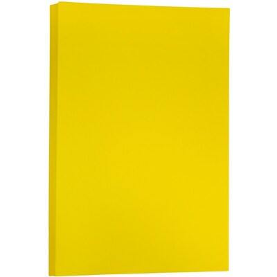 JAM Paper Ledger 65 lb. Cardstock Paper, 11 x 17, Yellow, 50 Sheets/Pack (16728490)