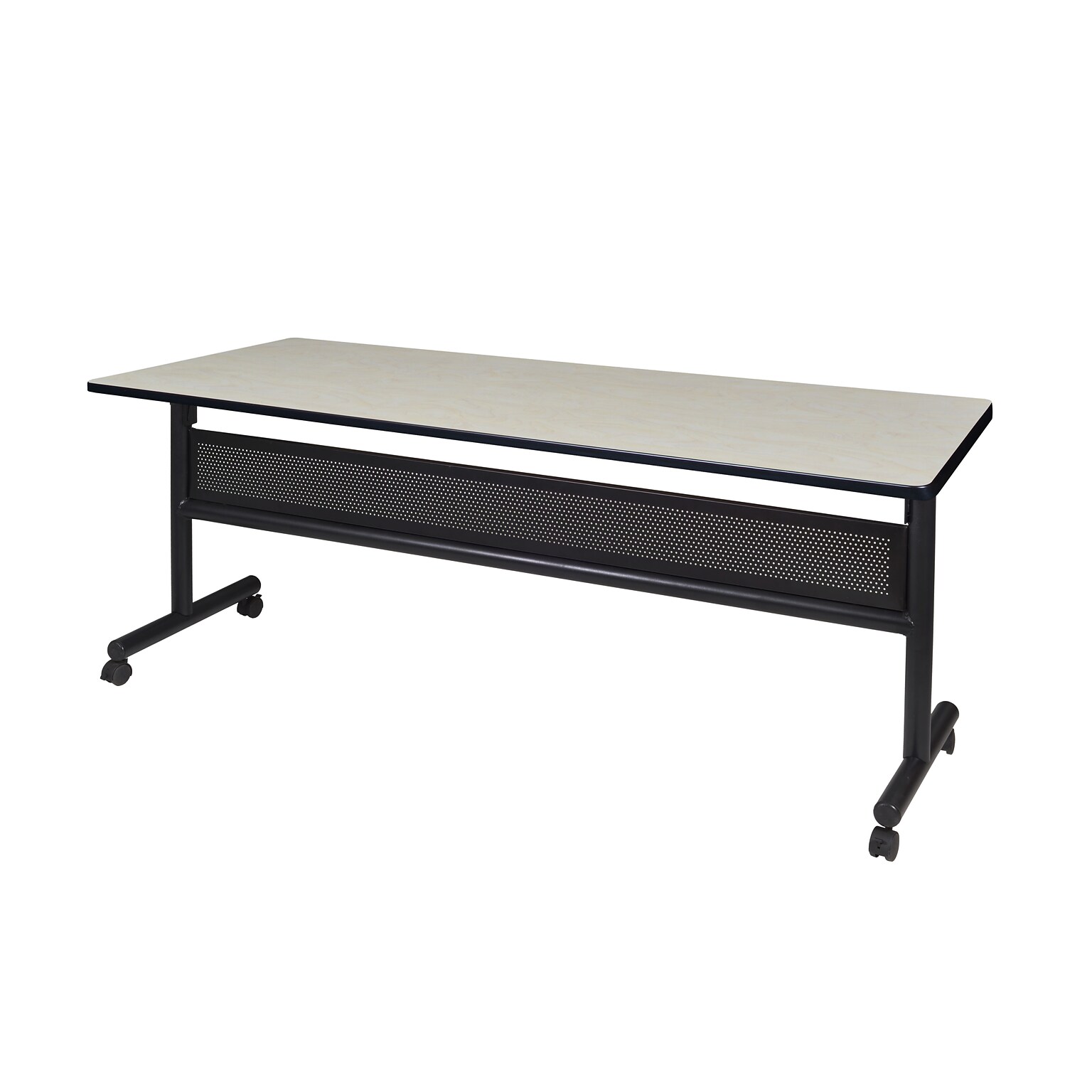 Regency Kobe Flip Top with Modesty Panel 72 x 24 Metal and Wood Training Table, Maple (MKFTM7224PL)