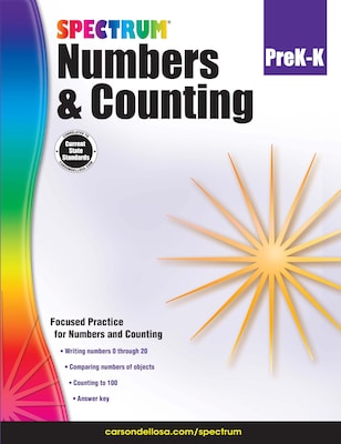 Spectrum Numbers & Counting Workbook, Grades Pre-K - K