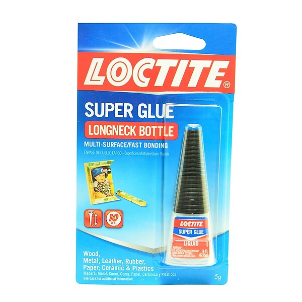 Loctite Super Glue Liquid Longneck Bottle, Pack of 1, Clear 0.18 oz Bottle  